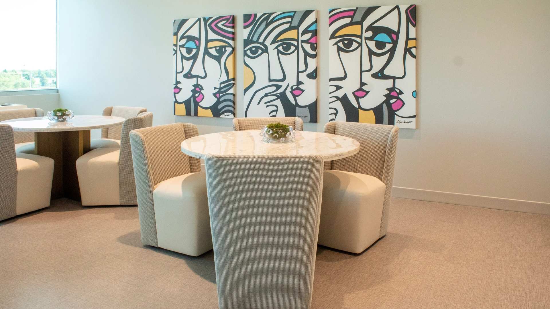 Fall Open House 2 Optimal Health lounge with artwork in Oklahoma City