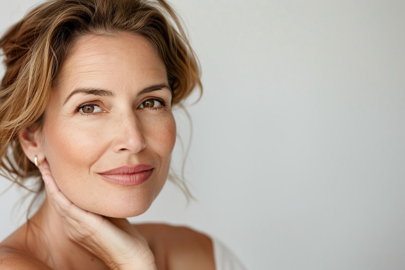 Woman with radiant, glowing skin